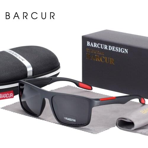 BARCUR Polarized Sunglasses Men TR90 Ultralight Vintage Sun Glasses for Women Square Eyewear oculos lunette de soleil femme