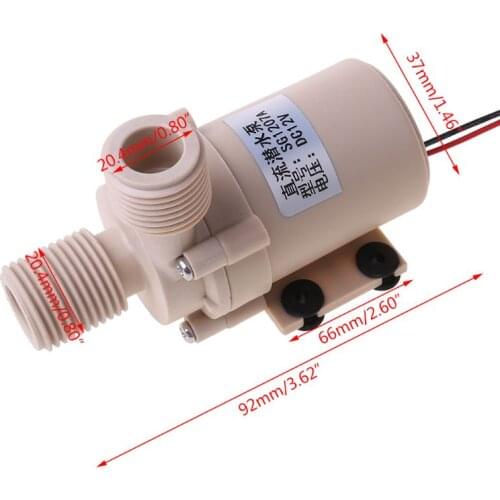 12V Solar Submersible Hot Water Pump Circulation 212° F Brushless Motor High Pressure