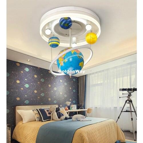 Modern Globe Ceiling Light Creative LED Cartoon Lamps for Boy Children Bedroom Kid Room 110V~240V Art Deco Light Eye protection
