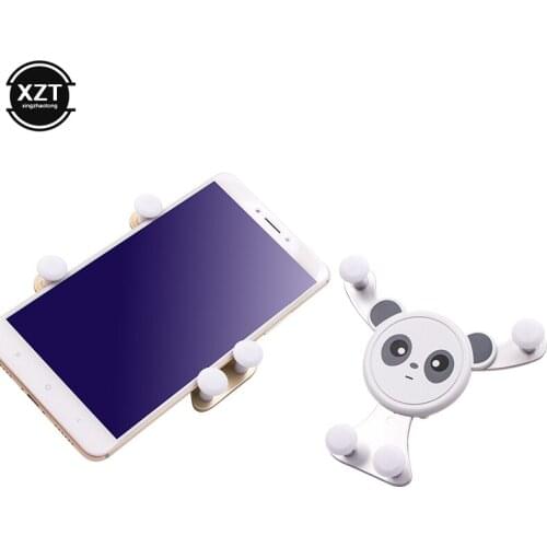 Universal Car Cell Phone Holder Gravity Air Vent Vehicle Mount Cradle phone Holder Snap-type Phone GPS Stand Support cute panda