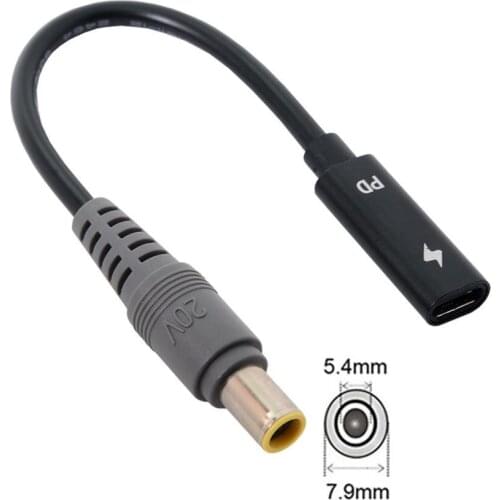 USB3.1 Type C female USB C to Lenovo DC 7.9*5.4mm macBookair pro Surface pro 3/4/5/6 Power PD Charge Cable fit for Laptop 18-20V