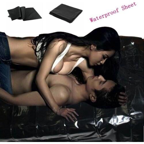 Thumbedding Sexy Black Flat Bed Sheet Waterproof For Lover Couple Bed Game Full Queen Bed Cover