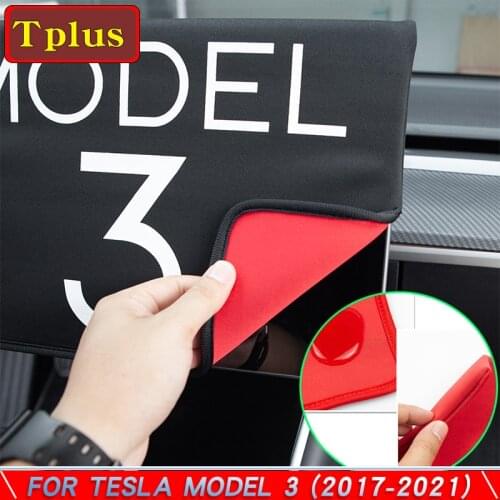 Tesla Model 3 2021 Car navigation screen protective cover Sunshade Screen Protector Screen Shade Cloth Dust Cover Model3 LOGO