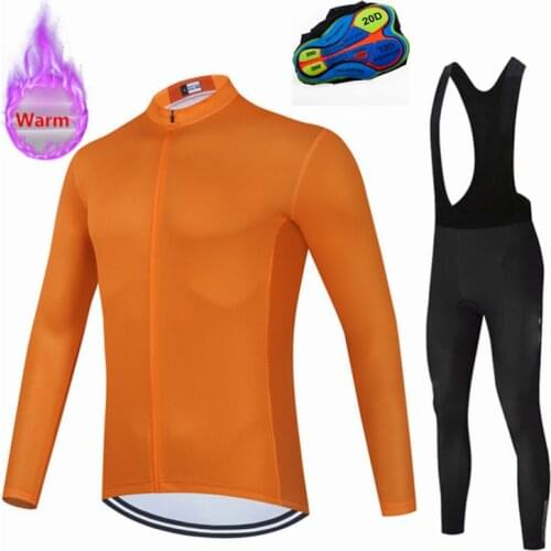Winter Cycling Jersey man Mountian Bicycle Clothes Wear Racing Bike Bicycle Clothing Cycling Set Jersey Set Thermal Fleece