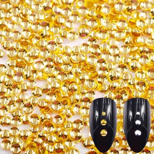 0.8mm-3.0mm Japanese 3D Shiny Glitter DIY Metal Nail Art Decorations Gold Rivet Glitter Flat Back Studs Charms 3D Accessories