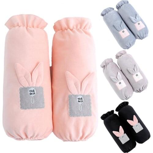 1 Pair Sleeves Cartoon Rabbit Ear Design Dirt Resistant Elastic Cuff Kitchen Oversleeves for Home