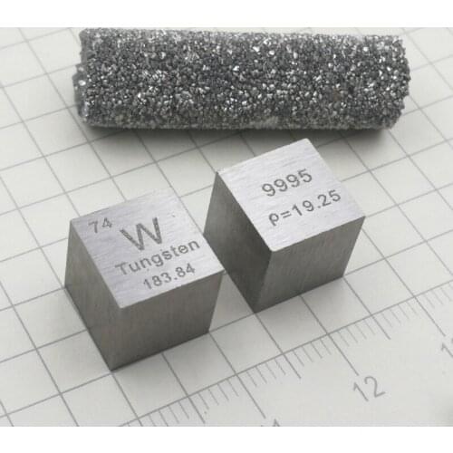 1 piece 10mmx10mm Periodic table of elements high purity tungsten block tungsten metal cube density W99.95 weighs about 19.16g