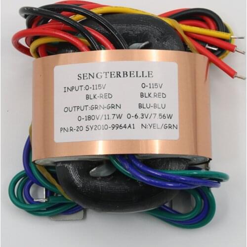 1pcs 30W (30VA) copper R-core transformer 0- 180V 0-6.3V for tube preamp board