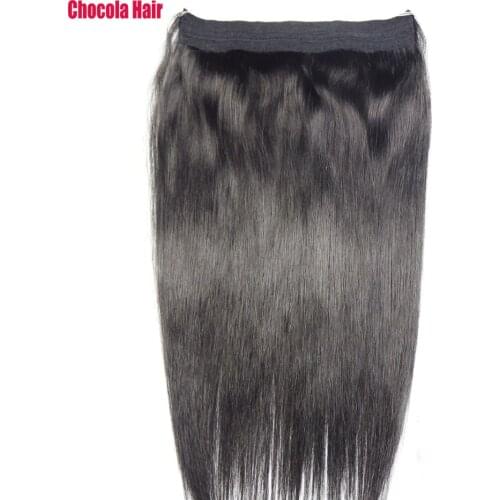 Chocala Hair 16"-28" Machine Made Remy Hair Halo Hair Flip In hair 80g Brazilian Natural one piece set Human Hair Extensions