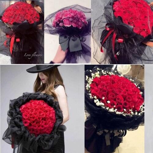 13 Color 35m /roll Stairs Gauze Tulle Organza Snow Yarn Fabric Crystal Party Wedding Decorative Flowers Packaging Romantic