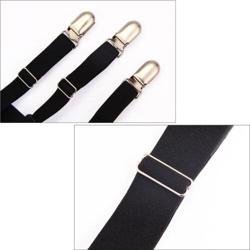 2 Pcs Men Shirt Stays Belt with Non-slip Locking Clips Keep Shirt Tucked Leg Thigh Suspender Garters Strap C66