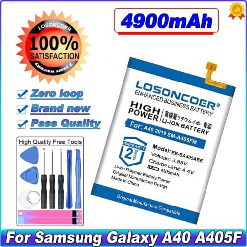 4900mAh EB-BA405ABE For SAMSUNG Galaxy A40 2019 SM-A405FM/DS SM-A405FN/DS GH82-19582A Mobile Phone Battery +Free Tools in stock