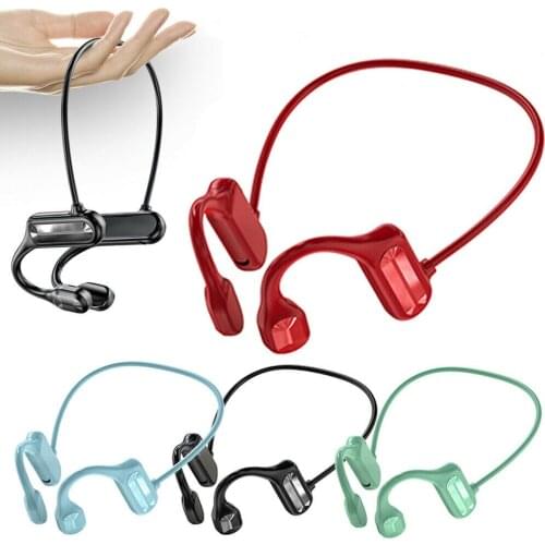 Wireless Bone Conduction Headphones Bluetooth 5.2 Open Ear Sports Headset with Mic Sweatproof for Running, Bicycling, Hiking