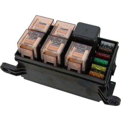 6 ways Relay Fuse box with 1PCS 4P24V 40A+5 PCS 4P 24V 40A relay Auto car insurance tablets fuse mounting fuse box