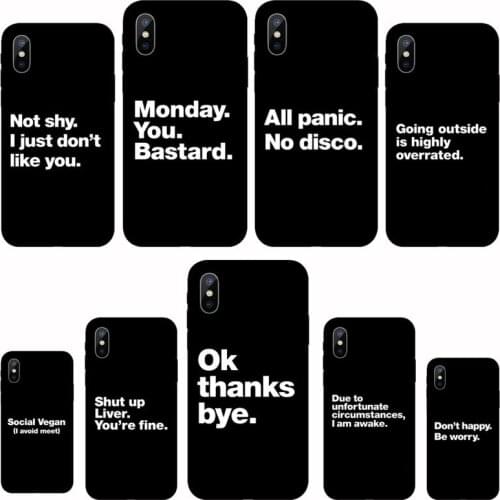All panic No disco English Quotes Phone Case For iphone 12 5 5s 5c se 6 6s 7 8 plus x xs xr 11 pro max
