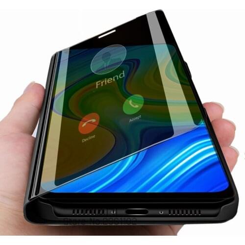 For xiaomi redmi 10x 4g case smart mirror flip phone cases for xiaomi redmi 10x 10 x 4g redmi10x magnetic stand cover coque 6.53