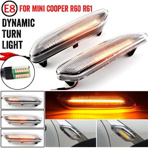 Dynamic scroll flashing LED Side Marker Indicator Lamp Turn Signal Fender Lights For BMW MINI COOPER R60 R61 COUNTRYMAN PACEMAN