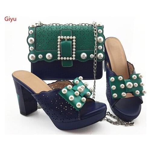 Doershow Nice-looking African party shoes and bag to match,New upper matreial italy shoes and bag set for party!HVC1-44