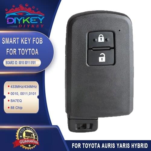 DIYKEY Board ID 0010 0011 61A651-0101 BA7EQ FSK 433MHz / 434MHz 88 Chip Smart Remote Key Fob for Toyota Auris Yaris Hybrid Auris