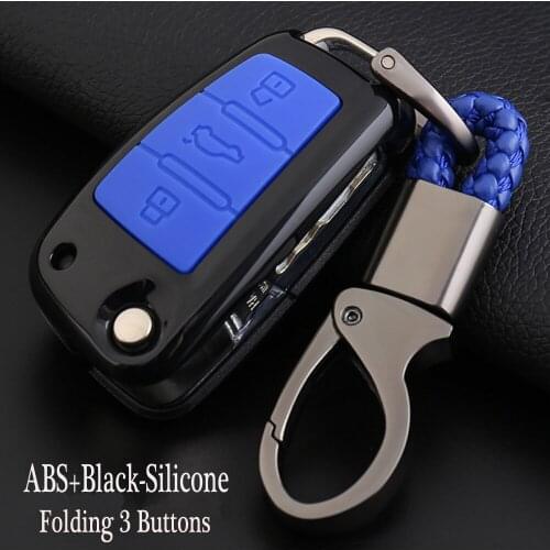Silicone Car Key Case Protector Replacement For Audi C6 A4L A6L A6 A7 A8 Q3 R8 A1 A3Remote Flip Floding Key Cover