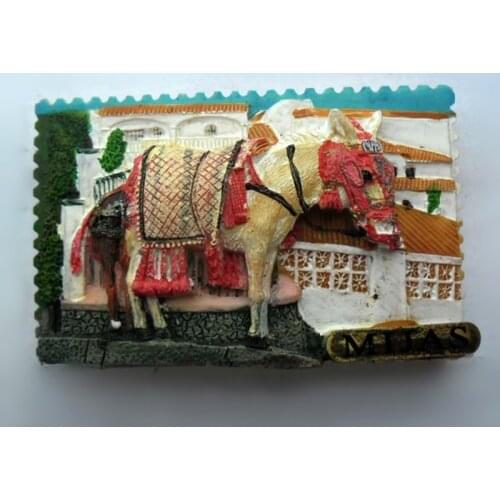 Hot Sale 2016 New Hand Painted Spain Mijas Donkey Fridge Magnet Exquisite Tourism Souvenirs Refrigerator Magnetic Stickers