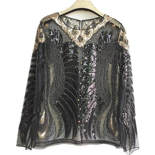 Grace Mint Openwork Blouses