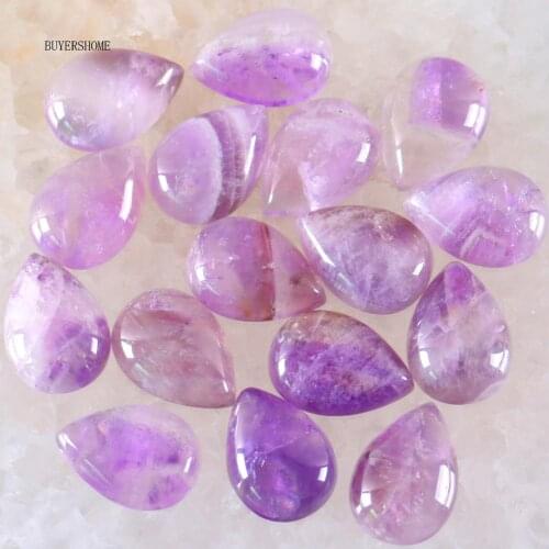 Water Drop 18x13MM Cabochon Natural Stone Bead Purple Crystal For Jewelry Making Necklace Pendant Bracelet Earring 10Pcs K804