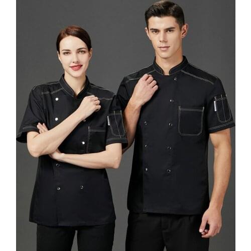 Restaurant Chef Uniform Summer Breathable Chef Jacket Kitchen Cook Coat Hotel Waiter Work Clothes Canteen Professional Uniforms