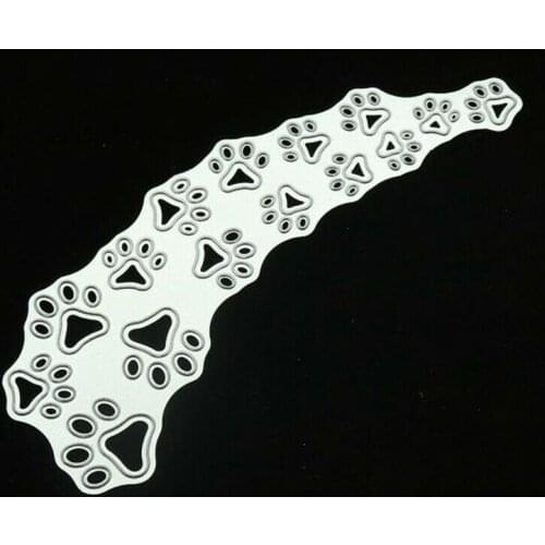 L-Sunday Crafts Die Cuts Dog Footprin Metal Cutting Dies Stencils Scrapbooking Embossing Paper Card Making Crafts