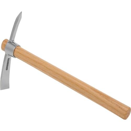 Outdoor Camping Multifunctional Pickaxe Hoe Heavy Duty Stainless Steel Pick Axe Hand Hoe with Wooden Handle Pickaxe Hoe