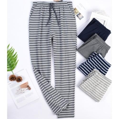 Mens Home Pants Cotton Autumn Spring Sleep Bottoms Male Plus Size Casual Sports Trousers Sleepwear Pajama Pants for Men MY458