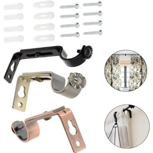 MroMax Top Quality Guide Rod Single Bracket Iron Screw Hole Diameter 5mm Suitable Rod Diameter 22mm Curtain Rod Bracket 1/2/4pcs