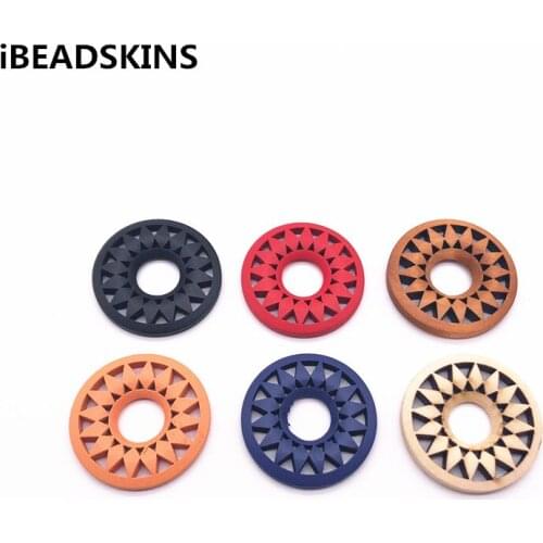 New arrival! 36mm 100pcs/lot Environmental Paint round-shape Wood charm For Earring parts Earring handmade jewelry making