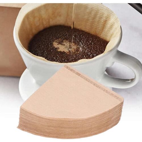 100Pcs Natural Wood Pulp Coffee Filter Paper Disposable Coffee Strainer Drip Paper Coffee Filtration Accessories