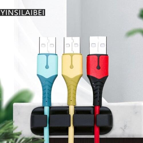 Cable Organizer Silicone USB Cable Winder Desktop Tidy Management Clips Cable Holder for Mouse Headphone Wire Organizer