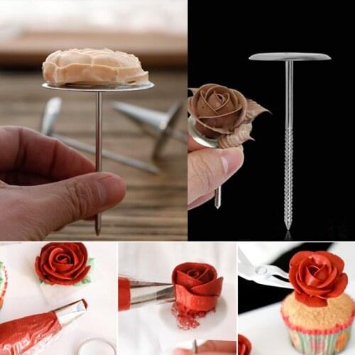 1PCS Rose Decor Lifter Decorating Nail Stainless Steel Baking Flower Making Nail Cake Flower Lifter Baking Pastry Tools