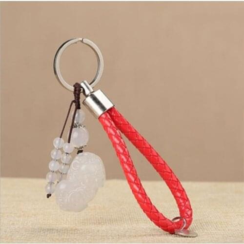 Open-light tiger eye stone key cob pendant pendant natural agate obsidian jade jade car key fob hanging