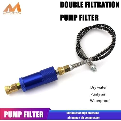 Hand Pump Air Filter Paintball PCP Water-Oil Separator Filtering with M10x1 Thread Quick Connector 50cm High Pressure Hose