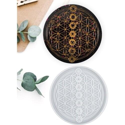 22*22*1.1cm Silicone Mold DIY Crystal Epoxy Mold Flower Of Life Silicone Moulds Decoration DIY 3D Mould Home Decorating Tool