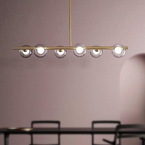 Nordic Simple Black/Gold LED Pendant Lights Iron Glass Ball Hanging Lamp Dining Room Office Bar Coffee Shop Restaurant Fixtures