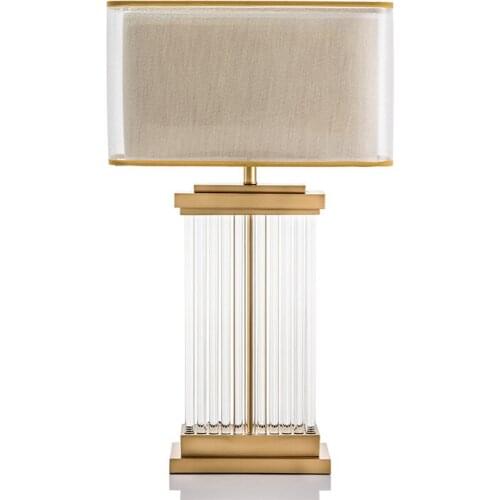 Light Luxury Post-Modern Simple Crystal Lamp Glass American Hotel Living Room Bedroom Study Bedside Lamp Model Room