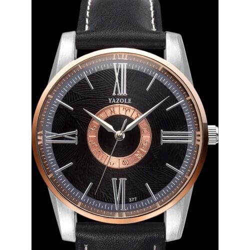 YAZOLE Relogio Masculino Casual Watch Men Brand Quartz Wristwatch Simple Waterpoor Leather Man Watch Luxury Watches Male Clock