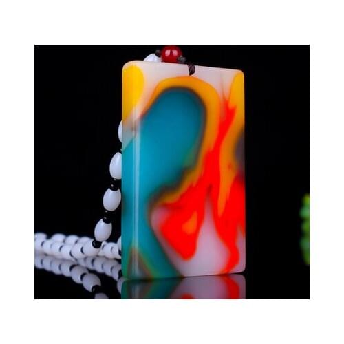 Zheru jewelry natural colorful jade amulet pendant necklace exquisite jewelry best gift