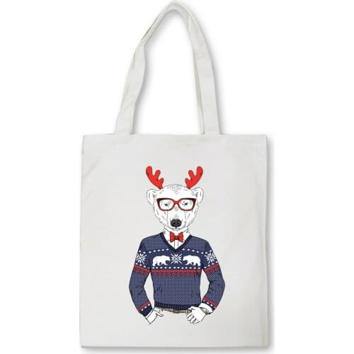 Womens Canvas Bag Cartoon Cloth Shopping Bags Female Large Capacity Shoulder Tote Bag Ladies Handbags Eco Reusable Shopper
