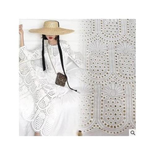 New 9088 Cotton Embroidered Fabric Hollow Cotton Dress Curtain fashion womens fabric
