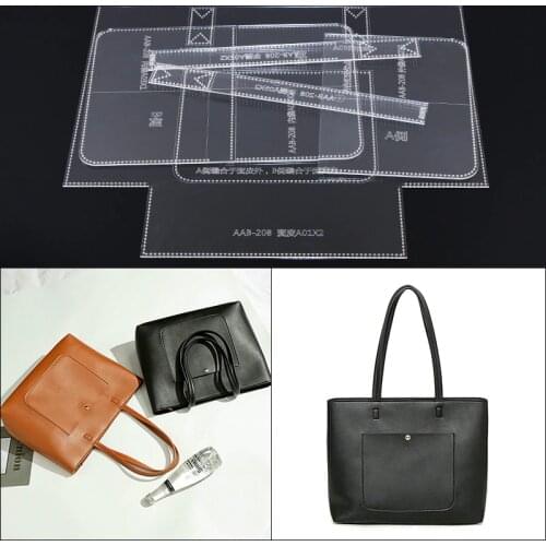 1set Ladies handbag single shoulder bag tote bag acrylic durable pattern DIY manual leather design template