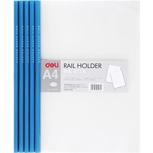 1pcs Deli 5530 transparent sucker rod clip / folder / depot clip / pull rod clip /A4