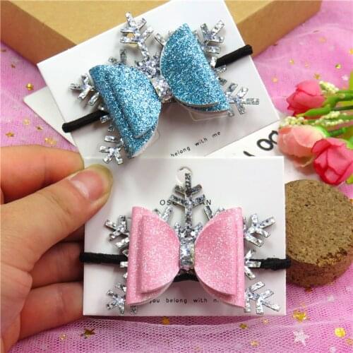1PCS Lovely Snowflake Girls Elastic Hair Bands Bows Child Hair Tie Knot Creativity Handmade Hair Accessories For Kids New