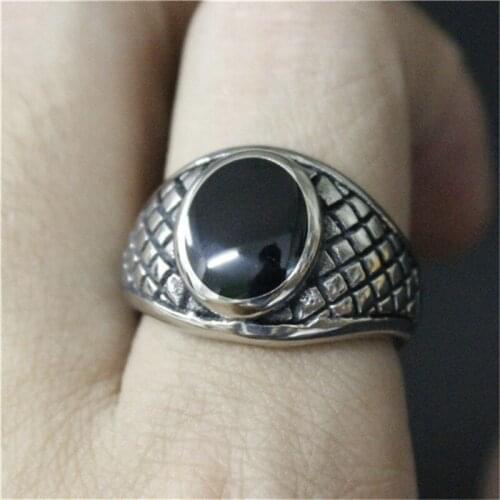 1pc Size 7-13 New Arrival Snake Skin Black Ring 316L Stainless Steel Punk Jewelry Band Party Popular Ring