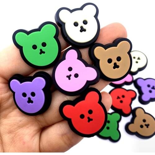 10PCS/Set Cartoon Animal Bear Icon Embellishments Flat Back Colorful Accessories Crafts For DIY Jewelry Phone Case Scrapbook
